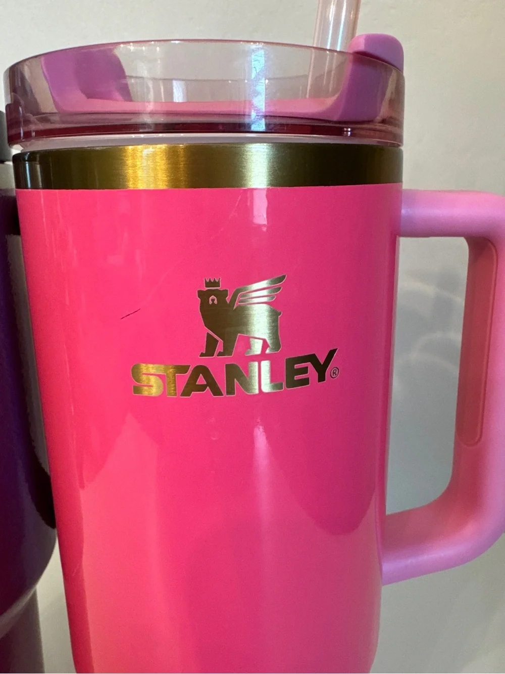 Set of 2 40 oz Stanley tumblers-Pink parade quencher & Hammertone Lilac special